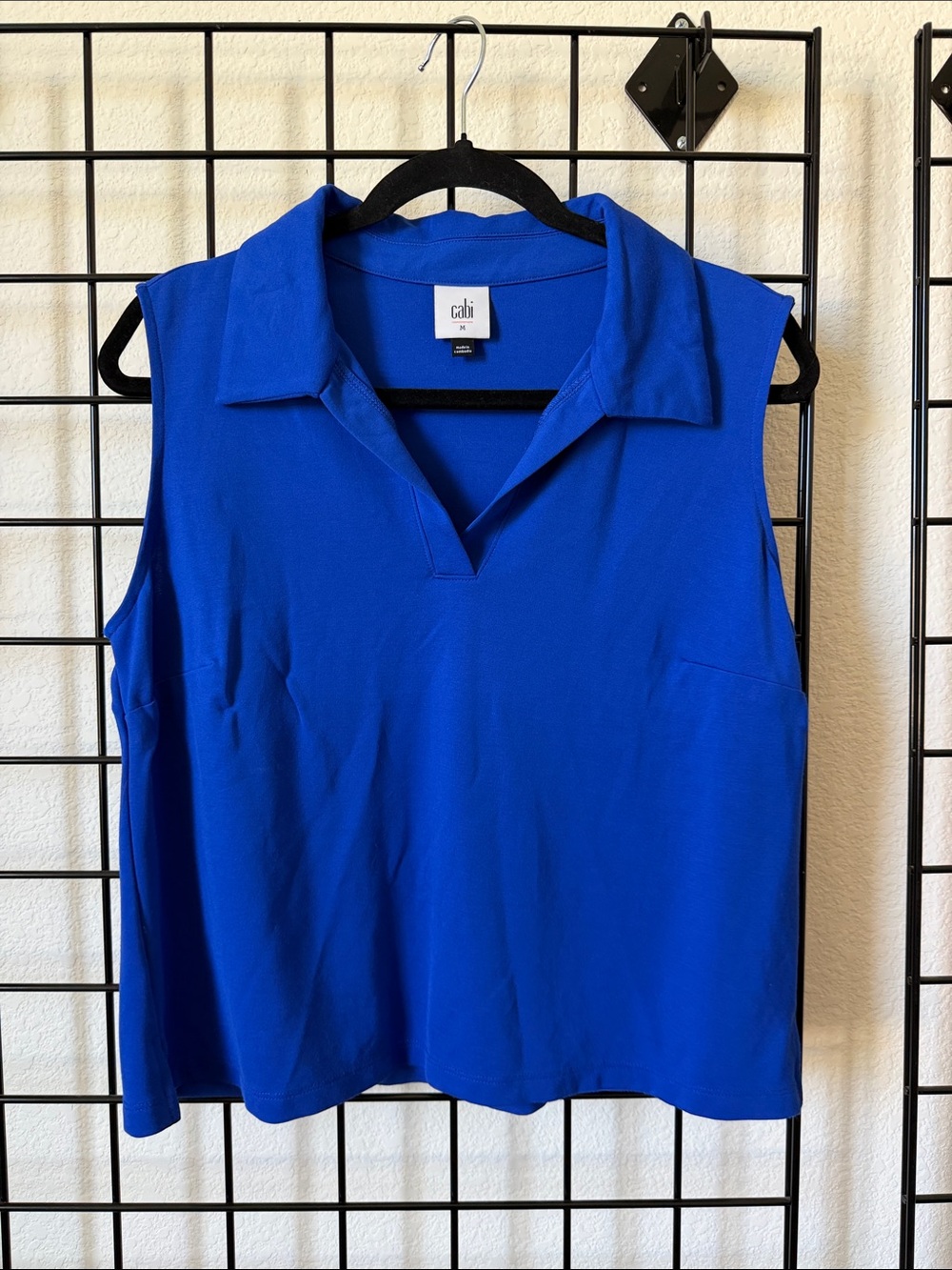 CAbi Sleeveless Polo Tank in Royal Blue